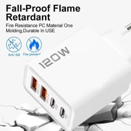 PD 120W 4 Ports USB C Charger Quick Charge 3.0 Type C USB Phone Chargers Fast Charging Adapter for Samsung iPhone Xiaomi Huawei