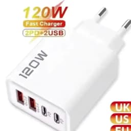 PD 120W 4 Ports USB C Charger Quick Charge 3.0 Type C USB Phone Chargers Fast Charging Adapter for Samsung iPhone Xiaomi Huawei