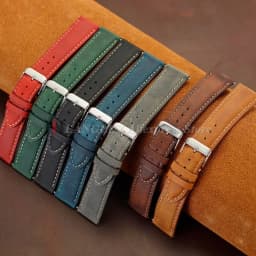 Cowhide Leather Watch Strap 14mm 16mm 18mm 20mm 22mm 24mm for Samsung Galaxy Watch 7/6/5/4 Vintage Brown Quick Release Bracelets