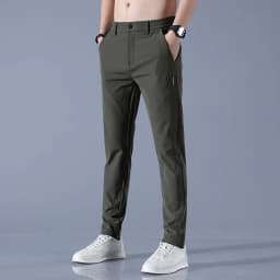 2026 Spring Summer Men's Ice Silk Golf Casual Slim Straight Thin Trousers Male Fashion Stretch Breathable Jogging 28-38