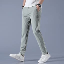 2026 Spring Summer Men's Ice Silk Golf Casual Slim Straight Thin Trousers Male Fashion Stretch Breathable Jogging 28-38
