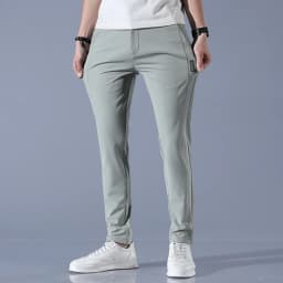 2026 Spring Summer Men's Ice Silk Golf Casual Slim Straight Thin Trousers Male Fashion Stretch Breathable Jogging 28-38