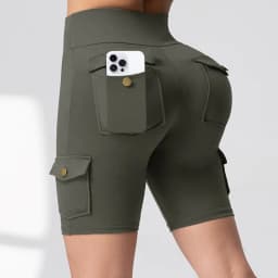 Camouflage Printed Women Shorts with Pockets Butt Lifting Tummy Tight Elastic Slim Outdoor Running Workout Shorts Streetwear