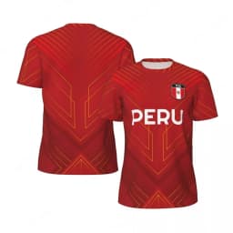Fashion Peru Flag Graphic Football T Shirts For Men Trend 3D National Emblem Printed Sports T-shirts Loose Breathable Tees Tops
