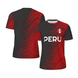 Fashion Peru Flag Graphic Football T Shirts For Men Trend 3D National Emblem Printed Sports T-shirts Loose Breathable Tees Tops