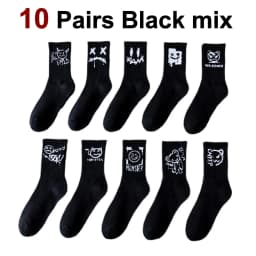 5/10 Pairs Men Women Graffiti Printed socks Street Style Soft Comfortable Sweat Absorbing Breathable Couple Sports Leisure Socks