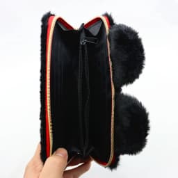 Cute cartoon Black Bear Zip Plush Wallet Money Card Holders Female Handbags Clutch Wallet