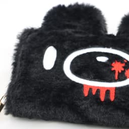 Cute cartoon Black Bear Zip Plush Wallet Money Card Holders Female Handbags Clutch Wallet