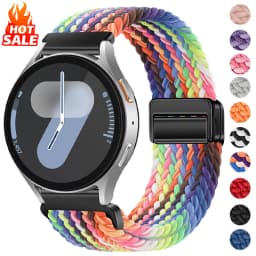 20mm 22mm Nylon Braided Strap for Samsung Galaxy Watch 7 6 5 4 Strap Magnetic Band for Huawei Watch GT6 5Pro GT4 3Pro 46mm Strap