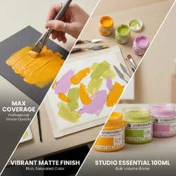 Gouache Paint Set 24 Colors 100ml Canned Water Topography Gouache Paint Art Painting Supplies 300ml Gouache