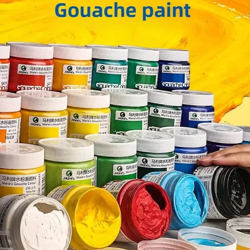Gouache Paint Set 24 Colors 100ml Canned Water Topography Gouache Paint Art Painting Supplies 300ml Gouache