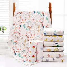 4-Layer Gauze Infant Washcloth Baby Bath Towel Newborn Bathrobe Cotton Swaddle Blanket for Boy Girl Children's Blanket