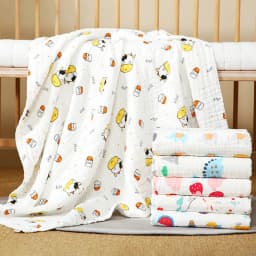 4-Layer Gauze Infant Washcloth Baby Bath Towel Newborn Bathrobe Cotton Swaddle Blanket for Boy Girl Children's Blanket