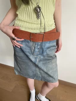 Vintage Marbled Brown Wide Belt For Women Waist Belt With Decorative Design For Skirts And Shirts Exclusive Minimalist Style