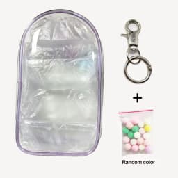 For Labubu V2 Transparent Colorful Protector Case Doll Accessories Organizer Box Plush Doll Display Bag Outdoor with Keychain