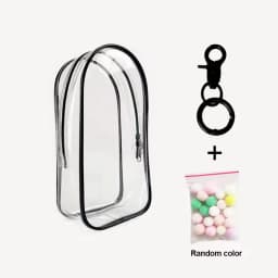 For Labubu V2 Transparent Colorful Protector Case Doll Accessories Organizer Box Plush Doll Display Bag Outdoor with Keychain