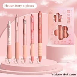 5pcs/set Kawaii 0.5mm Quick-drying Neutral Pen ST Pen Head High-value Gel Pen School Student Office Stationery Supplies