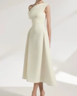 Meetlove White Sleeveless A Line Ankle Length One-shoulder Evening Dresses Simple Sequin Customized 2025