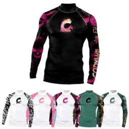 High Elasticity Couple UPF 50+ Long Sleeve Rash Guard Men Quick Dry Surf Shirt Sun Protection Swimwear for Swimming Beach Sports