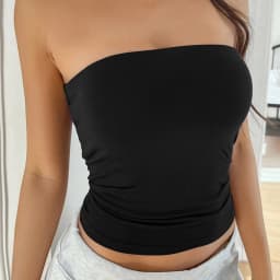2025 Spring Summer New Cross-border Amazon Europe and America Y2KSexySolid Color Open-back Knit Strapless Top Women's
