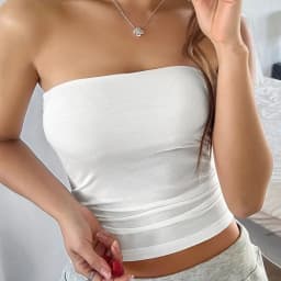 2025 Spring Summer New Cross-border Amazon Europe and America Y2KSexySolid Color Open-back Knit Strapless Top Women's