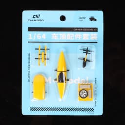 CM 5pcs/set Car Roof Accessories For 1/64 Model Cars Toy Miniatures Plastic Luggage Box Rack Kayaking Sledding Bicycle