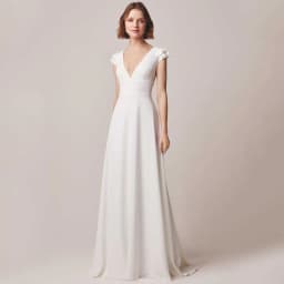 Short Sleeve V-Neck Wedding Dress Handmade Flower Decoration Sexy Backless Romantic Bride Robe Customized Bridal Marriage Gowns