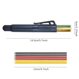 2.8mm Replacement Pencil Lead Rotate Out the cores Design Black,Colored Woodworking Pencil core Deep Hole Lead Marking Tool