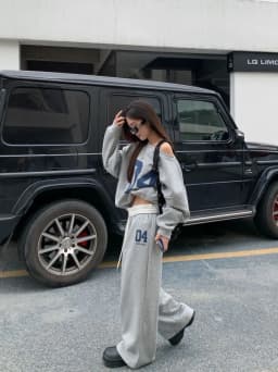 American fashion retro sports pants for women in spring and summer high waisted and drooping casual pants loose pants