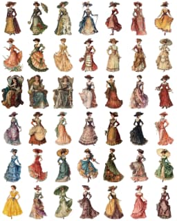 50PCS Vintage European and American Character Stickers for Mobile Phones, Laptops, Cups, Photo Frames, DIY Decorative Stickers