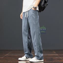 Autumn Soft Lyocell Fabric Pants Men Baggy Straight Wide Leg Pants Elastic Waist y2k Jogging Casual Trousers Plus Size 5XL