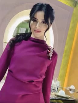 Customized A-Line Prom Dresses Tea-Length High-Neck Full Sleeve Evening Gown Fashion Sequined Crystal Simple Draped Party Gown