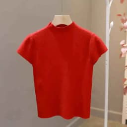 New Woman Clothing Short Sleeve T-shirt Slim Fit Tops Female O-Neck Knitted Sheath Tee Shirt Street Wear Sex Sporty 2026 Y2K