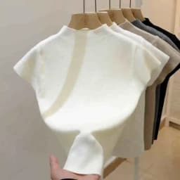 New Woman Clothing Short Sleeve T-shirt Slim Fit Tops Female O-Neck Knitted Sheath Tee Shirt Street Wear Sex Sporty 2026 Y2K