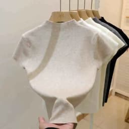 New Woman Clothing Short Sleeve T-shirt Slim Fit Tops Female O-Neck Knitted Sheath Tee Shirt Street Wear Sex Sporty 2026 Y2K