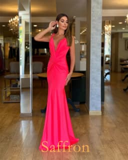 Customized Exquisite V-Neck Spaghetti Straps Evening Dress Temperament  Mermaid Celebrity Gowns Fashion  Backless Party Dress