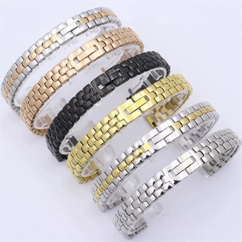 6mm 8mm 10mm 12mm 14mm 16mm For Any Brand Women Stainless Steel Watch Band Strap Ceramic Watchband Rose Gold Mesh Belt Bracelet