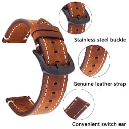 UTHAI P18 Geniune High-end Retro Calf Leather Watchbands 18mm 20mm 22mm Watch Strap For Samsung Watch Strap For Huawei Watch