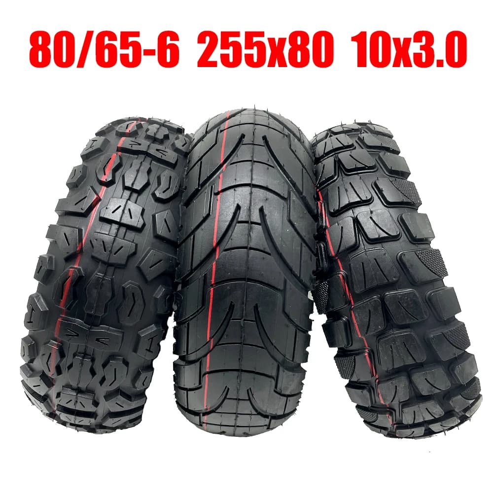 TUOVT Tyre 80/65-6 255x80 Inner Outer Tube 10x3.0 Tubeless Tire for Electric Scooter Kugoo M4 Pro Grace 10 Zero 10X