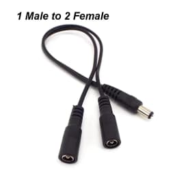1 Female To 2 Male and 1 Male To 2 Female Plug Jack Splitter Connector Supply DC Power Cable For CCTV Camera LED Strip
