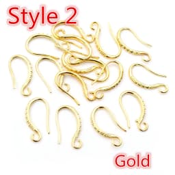 17x10mm 20pcs Rhodium Silver Gold Plated Earring Findings Earrings Clasps Hooks Fittings DIY Jewelry Making Accessories Earwire