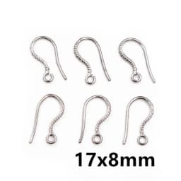 17x10mm 20pcs Rhodium Silver Gold Plated Earring Findings Earrings Clasps Hooks Fittings DIY Jewelry Making Accessories Earwire