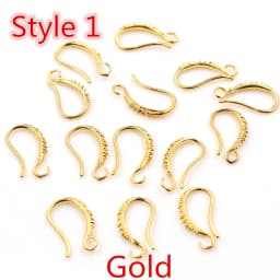 17x10mm 20pcs Rhodium Silver Gold Plated Earring Findings Earrings Clasps Hooks Fittings DIY Jewelry Making Accessories Earwire