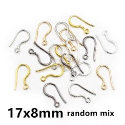 17x10mm 20pcs Rhodium Silver Gold Plated Earring Findings Earrings Clasps Hooks Fittings DIY Jewelry Making Accessories Earwire