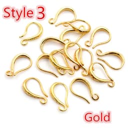 17x10mm 20pcs Rhodium Silver Gold Plated Earring Findings Earrings Clasps Hooks Fittings DIY Jewelry Making Accessories Earwire
