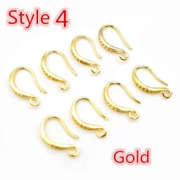 17x10mm 20pcs Rhodium Silver Gold Plated Earring Findings Earrings Clasps Hooks Fittings DIY Jewelry Making Accessories Earwire