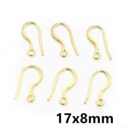 17x10mm 20pcs Rhodium Silver Gold Plated Earring Findings Earrings Clasps Hooks Fittings DIY Jewelry Making Accessories Earwire