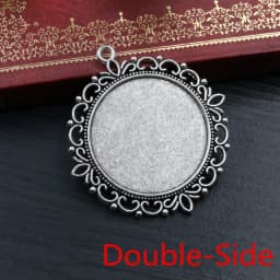 5pcs/lot 35mm Inner Size Antique Bronze and Silver colors plated Vintage baroque Style Cabochon Base Setting Charms Pendant