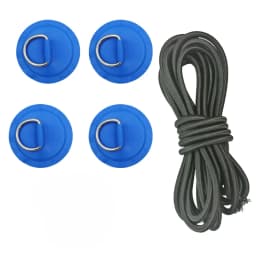 Surfboard Dinghy Boat PVC Patch With Stainless Steel D Ring Deck Rigging Sup Round Ring Pad 5M Elastic Bungee Rope Kit
