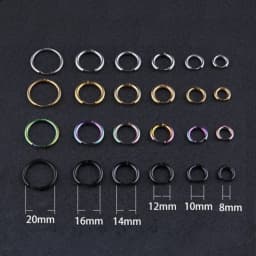 8/10/12/14/16/18/20mm Stainless Steel Huggie Hoop Earrings for Women Men